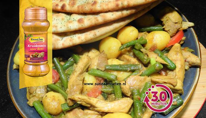 Afbeelding van recept met Chicken Curry met garlic naan