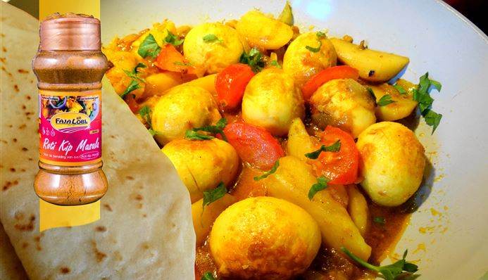 Afbeelding van Sandhia's Roti met ei en aardappel in masala (anda aloe masala)