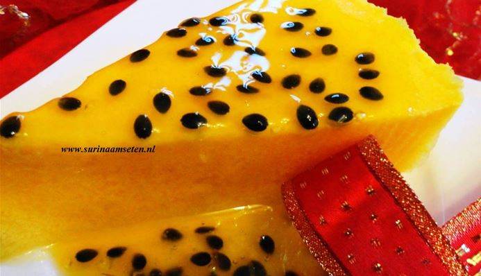 Afbeelding van Mango Passion Dessert (mango dessert met passie-amandel saus)